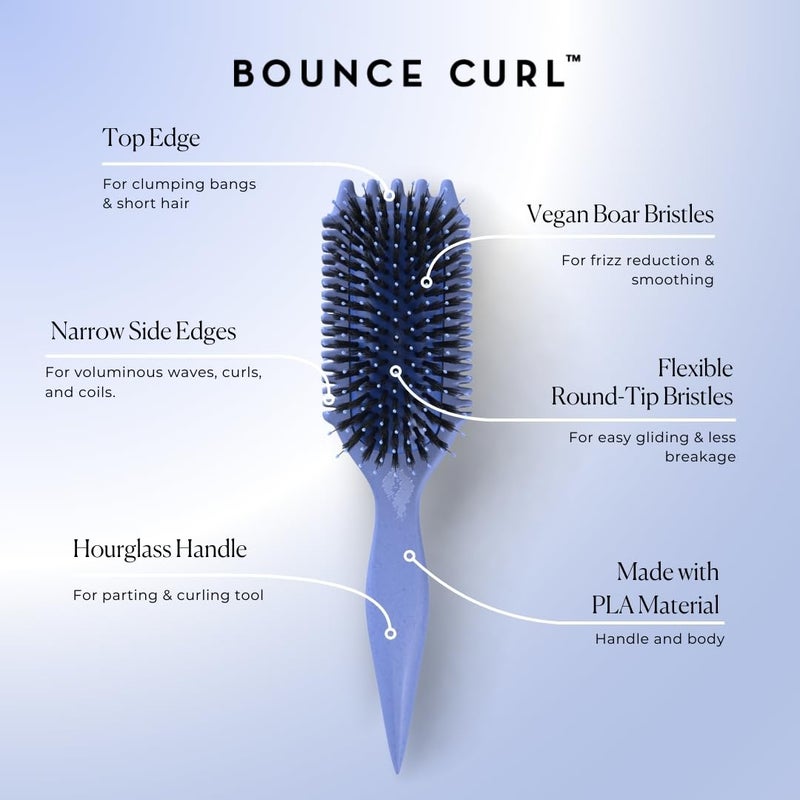 Bounce Curl فرشاة Volume EdgeLift، أداة 5 في 1 لتحديد وتكثيف التجاعيد، الأمواج واللفائف - زرقاء - Image 5